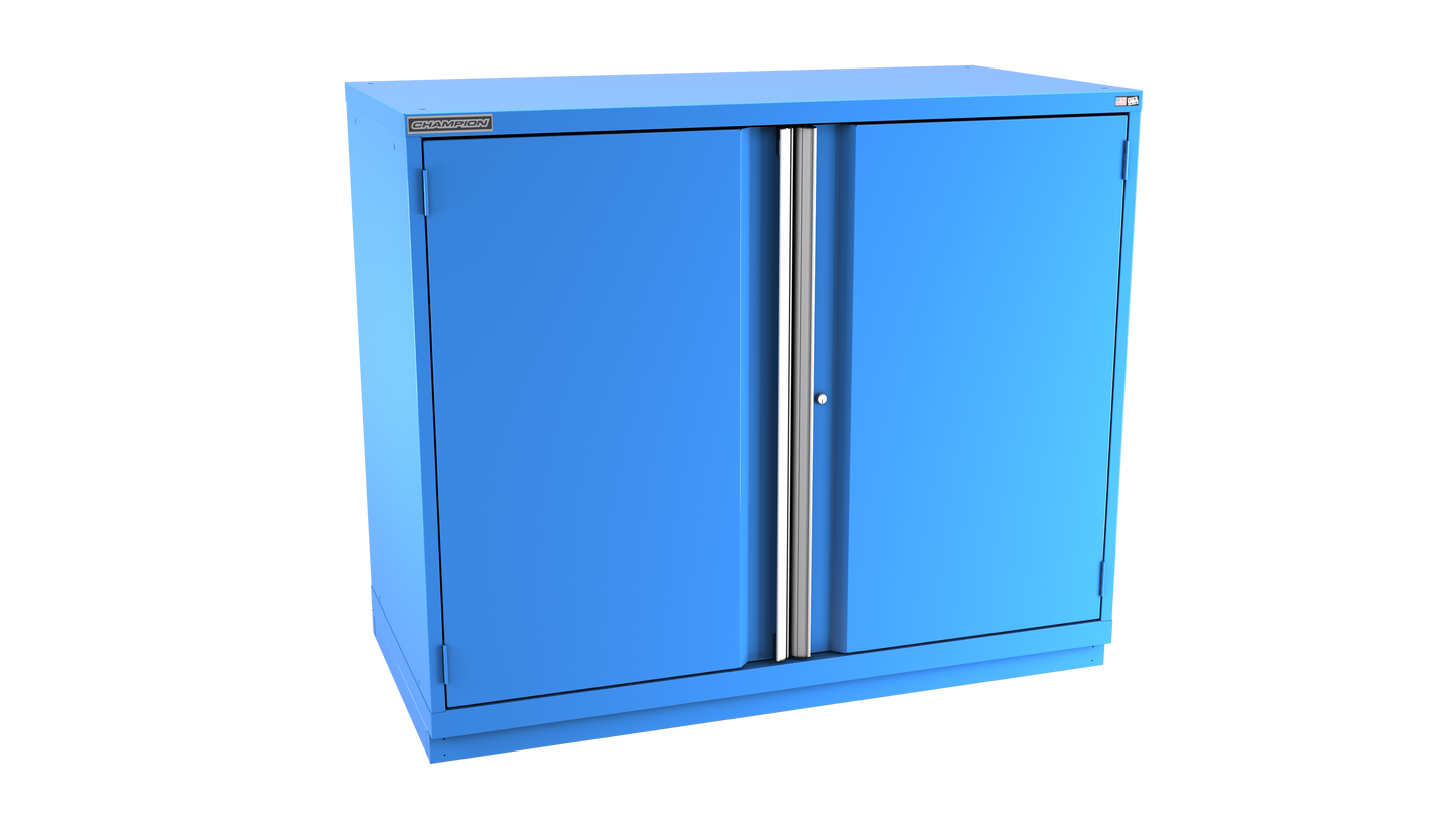 Champion Tool Storage DWS2100-2FDIL-FTB-BB 2-Door Shallow Depth Modular Cabinet DWS2100 | 56-1/2"W x 45-1/4"H x 22-1/2"D, Bright Blue