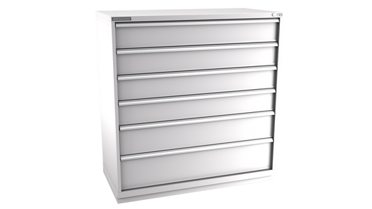 Champion Tool Storage DWS2700-0601-ILC-FTB-LG 6-Drawer Shallow Depth Modular Cabinet DWS0601 | 56-1/2"W x 59-1/2"H x 22-1/2"D, Light Gray