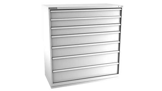 Champion Tool Storage DWS2700-0701-ILC-FTB-LG 7-Drawer Shallow Depth Modular Cabinet DWS0701 | 56-1/2"W x 59-1/2"H x 22-1/2"D, Light Gray