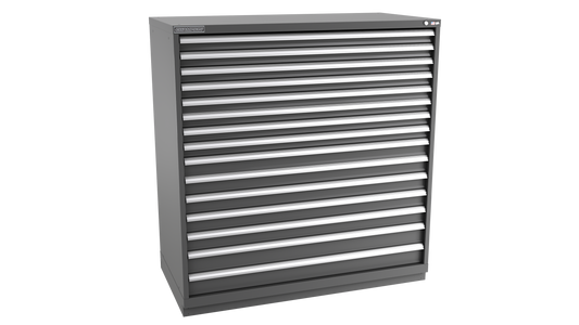 Champion Tool Storage DWS2700-1501-ILC-FTB-DG 15-Drawer Shallow Depth Modular Cabinet DWS1501 | 56-1/2"W x 59-1/2"H x 22-1/2"D, Dark Gray