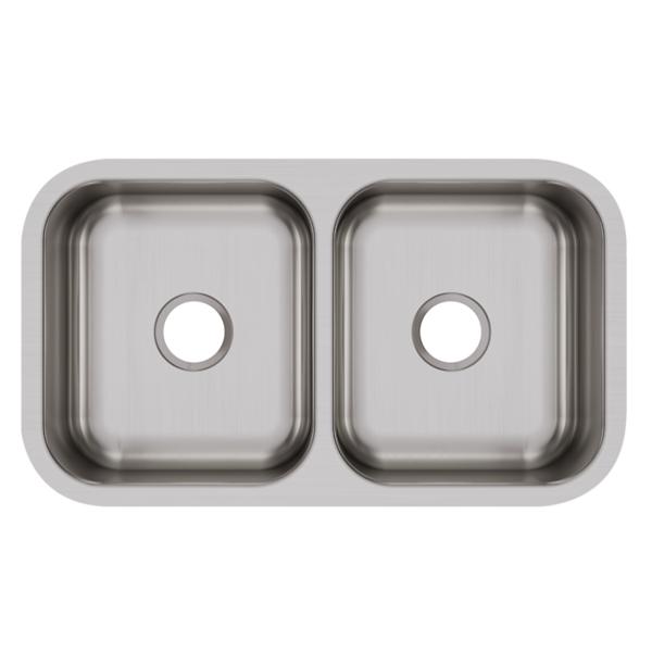 Elkay DXUH3118 Dayton® Stainless Steel 31-3/4" x 18-1/4" x 8" Equal Double Bowl Undermount Sink