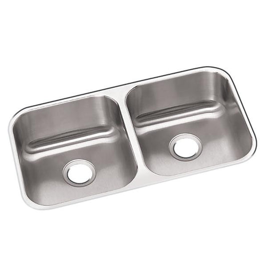 Elkay DXUH3118 Dayton® Stainless Steel 31-3/4" x 18-1/4" x 8" Equal Double Bowl Undermount Sink