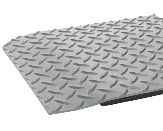 Crown Matting CD 3432DG Industrial Deck Plate Ultra 3'x12' Gray Anti-Fatigue Dry Area Mat