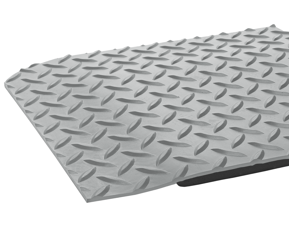 Crown Matting CD 3435DG Industrial Deck Plate Ultra 3'x5' Gray Anti-Fatigue Dry Area Mat
