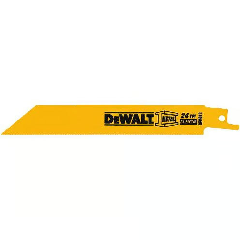 Dewalt DW4813B 6" 24Tpi Straight Back Bi-Metal Reciprocating Bl (25 Ea)