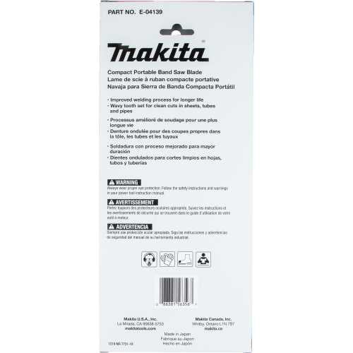 Makita E-04139 28‘3/4" 18 TPI Bi‘Metal Sub‘Compact Portable Band Saw Blade