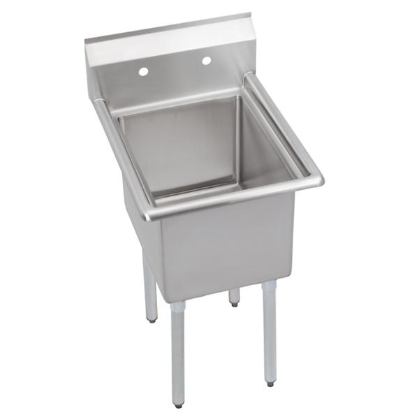Elkay E1C16X20-0X Dependabilt Stainless Steel 21" x 25-13/16" x 43-3/4" 18 Gauge One Compartment Sink with Stainless Steel Legs