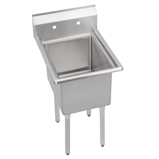 Elkay E1C16X20-0X Dependabilt Stainless Steel 21" x 25-13/16" x 43-3/4" 18 Gauge One Compartment Sink with Stainless Steel Legs