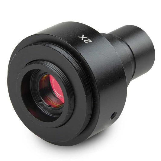 Globe Scientific EAE-5130 Universal SLR adapter with built-in 2x lens for standard 23.2mm tube. Needs T2 adapter