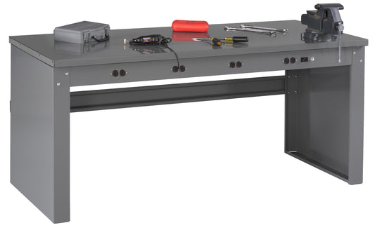 Tennsco EB-1-3072S Electronic Workbench With Steel Top And Panel Legs