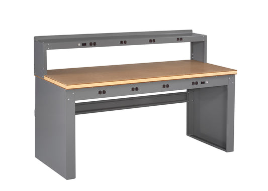 Tennsco EB-2-3072C Electronic Workbench With Compressed Top, Riser And Panel Legs