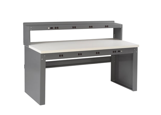 Tennsco EB-2-3072P Electronic Workbench With Plastic Top, Riser And Panel Legs