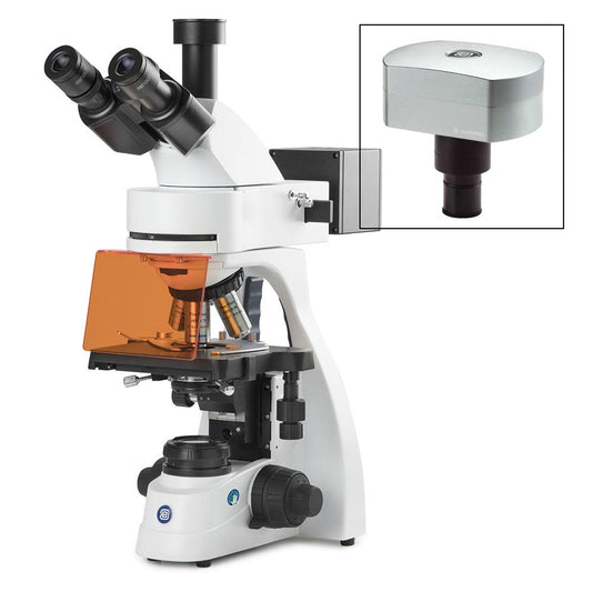 Globe Scientific EBS-3153-PLFI-DC18 bScope trinocular microscope for LED fluorescence