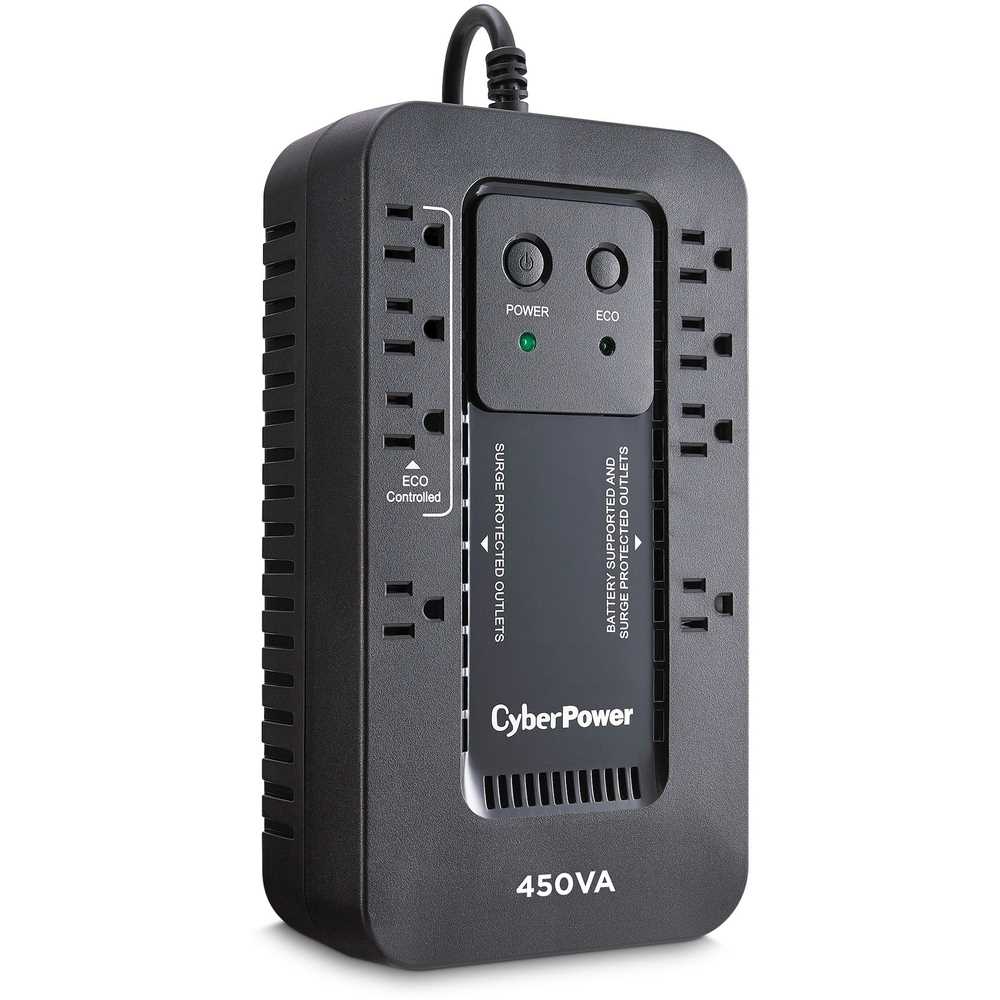 CyberPower EC450G Ecologic UPS Systems - 450VA/260W, 120 VAC, NEMA 5-15P, Compact, 8 Outlets, PowerPanel® Personal, $100000 CEG, 3YR Warranty