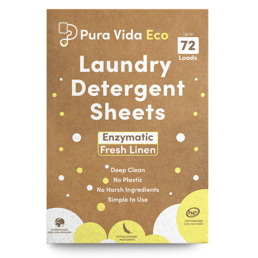 EarthSafe ECAHPVLLNN Pura Vida Eco Laundry Detergent Sheets - Linen Scent, 36 Sheets (up to 72 Loads)