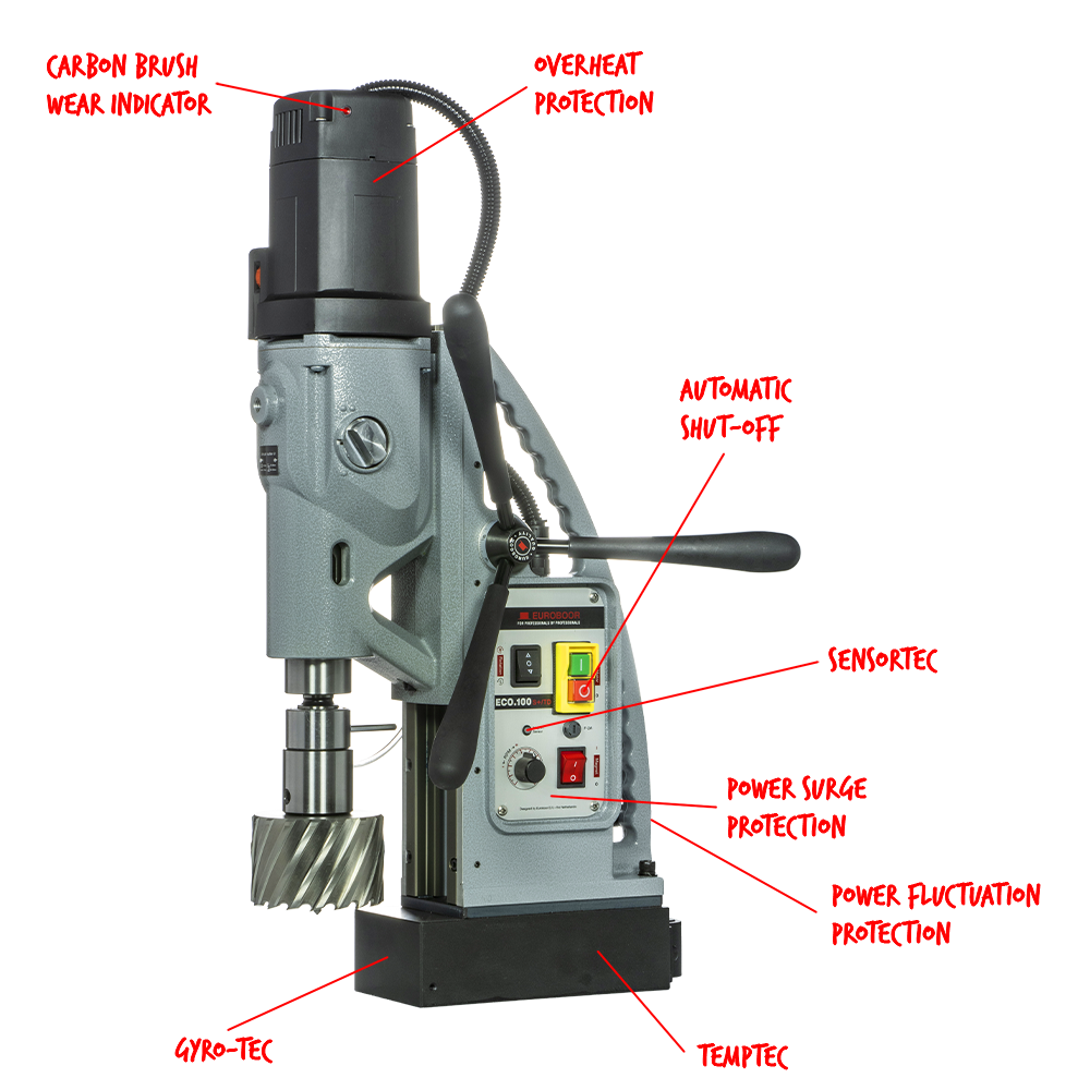 Euroboor ECO.100S+/TD Magnetic Drilling Machine, 4", 110 V, Us.