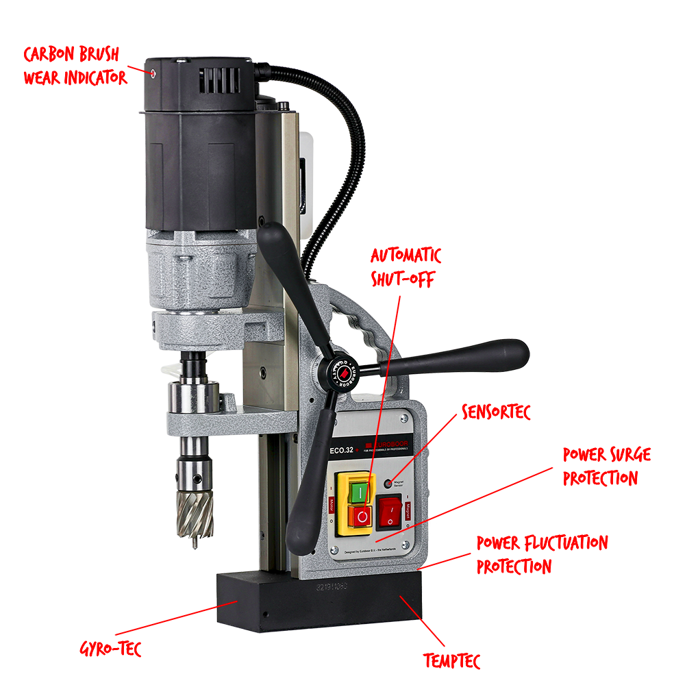 Euroboor ECO.32+ Magnetic Drilling Machine, 1 1/4", 110 V, Us.