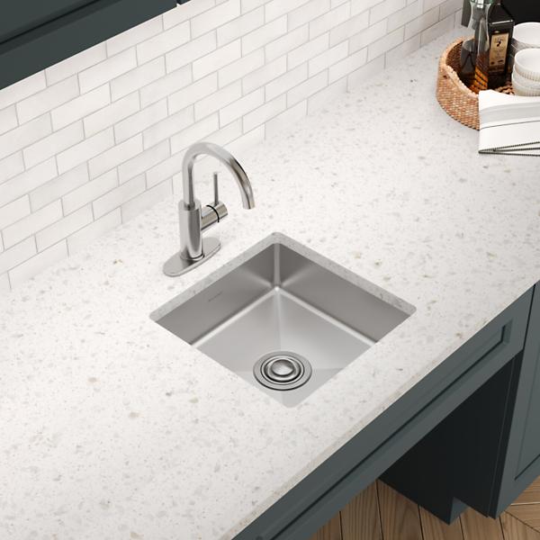 Elkay ECTRUAD151550 Crosstown® 18 Gauge Stainless Steel 16-1/2" x 16-1/2" x 5" Single Bowl Undermount Sink