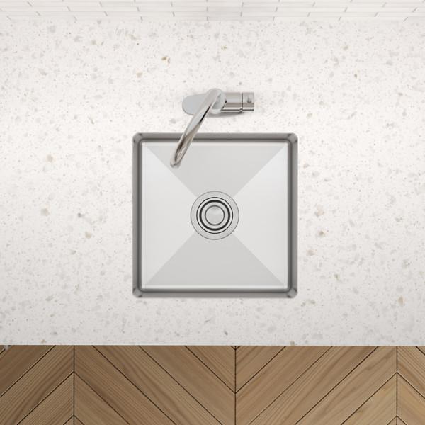 Elkay ECTRUAD151550 Crosstown® 18 Gauge Stainless Steel 16-1/2" x 16-1/2" x 5" Single Bowl Undermount Sink