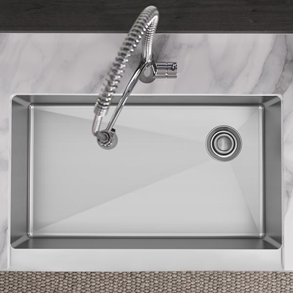 Elkay ECTRUF30179R Crosstown® 18 Gauge Stainless Steel 35-7/8" x 20-1/4" x 9" Single Bowl Farmhouse Sink