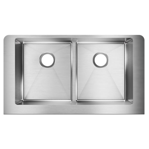 Elkay ECTRUFA32179 Crosstown® 18 Gauge Stainless Steel 35-7/8" x 20-1/4" x 9" Equal Double Bowl Farmhouse Sink with Aqua Divide