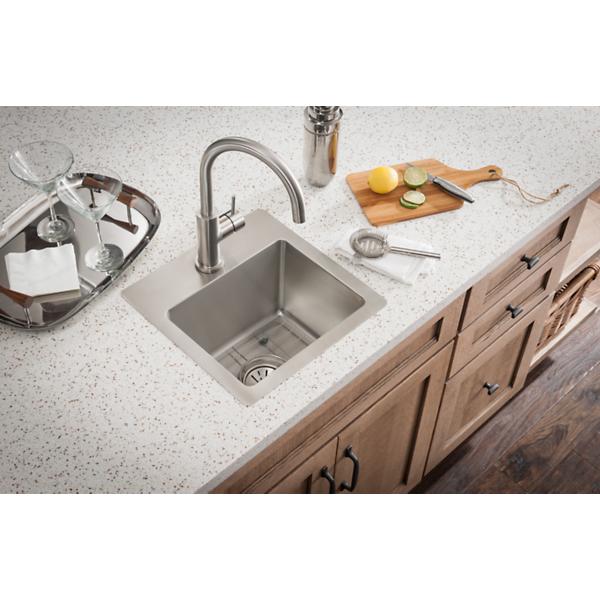 Elkay LK7921SSS Allure Single Hole Kitchen Faucet with Lever Handle Satin Stainless Steel