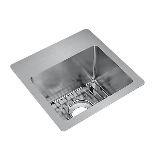 Elkay ECTSR15159TBG Crosstown® 18 Gauge Stainless Steel 15" x 15" x 9" Single Bowl Dual Mount Sink Kit