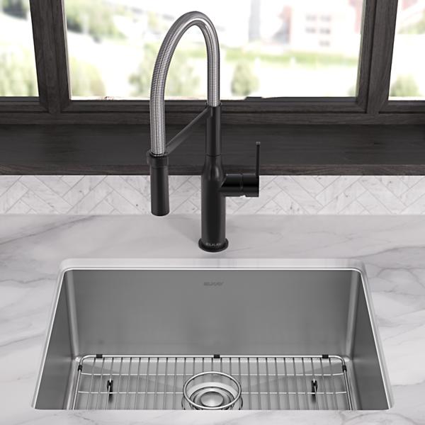 Elkay ECTSR25229TBG Crosstown 18 Gauge Stainless Steel 25" x 22" x 9" Single Bowl Dual Mount Sink Kit