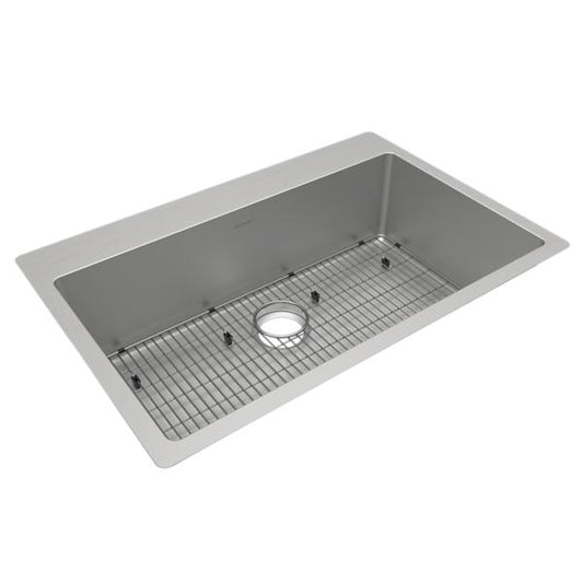 Elkay ECTSRS33229TBG Crosstown® 18 Gauge Stainless Steel 33" x 22" x 9" Single Bowl Dual Mount Sink Kit