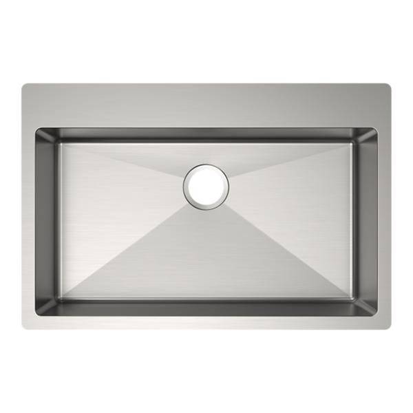 Elkay ECTSRSAD3322600 Crosstown® 18 Gauge Stainless Steel 33" x 22" x 6" 0-Hole Single Bowl Dual Mount ADA Sink