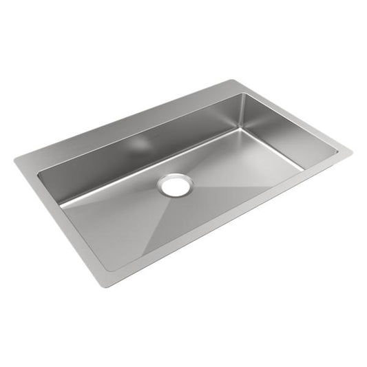 Elkay ECTSRSAD3322600 Crosstown® 18 Gauge Stainless Steel 33" x 22" x 6" 0-Hole Single Bowl Dual Mount ADA Sink