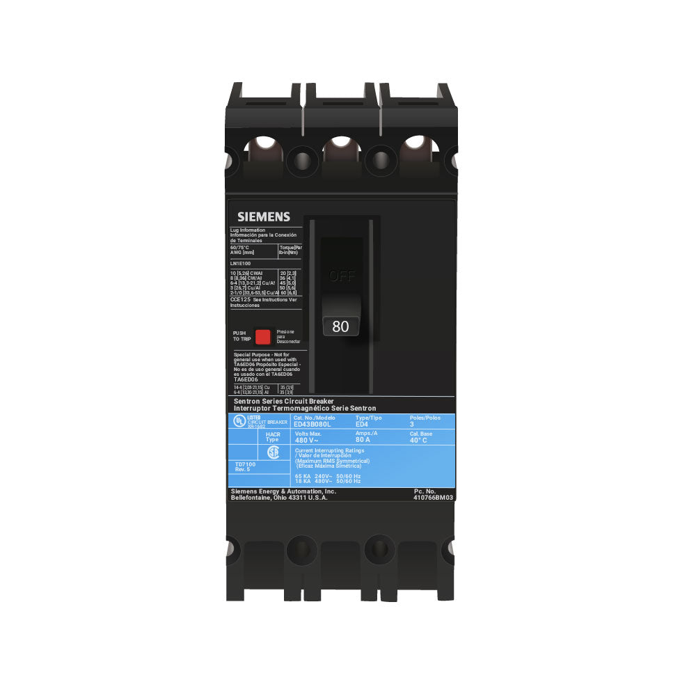Siemens ED43B080L BREAKER
