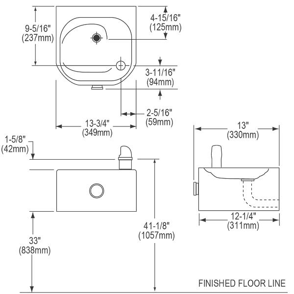 Elkay EDFP210FPK Soft Sides® Single Fountain Non-Filtered Non-Refrigerated Freeze Resistant Stainless