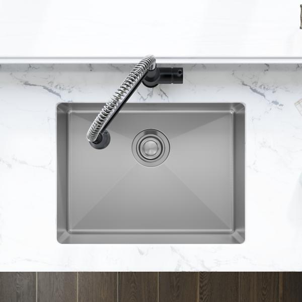 Elkay EFRU2115T Crosstown® 16 Gauge Stainless Steel 23-1/2" x 18-1/4" x 8" Single Bowl Undermount Sink