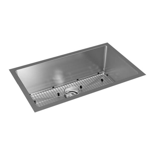 Elkay EFRU281610TC Crosstown® 16 Gauge Stainless Steel 30-1/2" x 18-1/2" x 10" Single Bowl Undermount Sink Kit