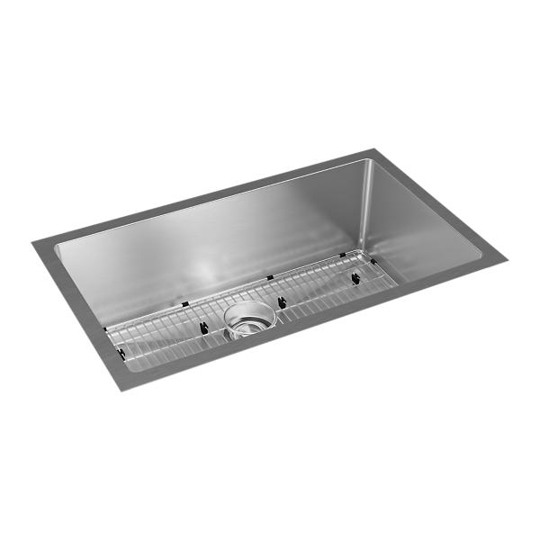 Elkay EFRU311610TC Crosstown® 16 Gauge Stainless Steel 32-1/2" x 18" x 10" Single Bowl Undermount Sink Kit