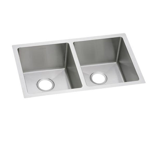 Elkay EFRU311810T Crosstown® 16 Gauge Stainless Steel 30-3/4" x 18-1/2" x 10" Equal Double Bowl Undermount Sink