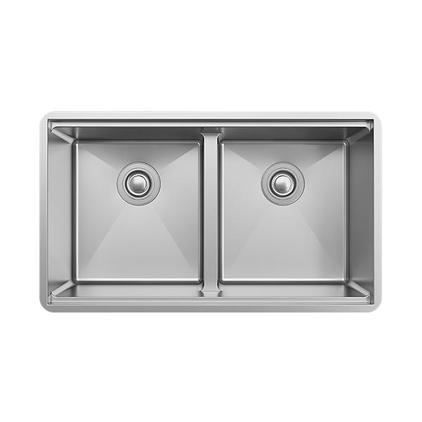 Elkay EFRUAQ31169TWC Crosstown® 16 Gauge Workstation Stainless Steel 31-1/2" x 18-1/2" x 9" Equal Double Bowl Sink Kit with Aqua Divide