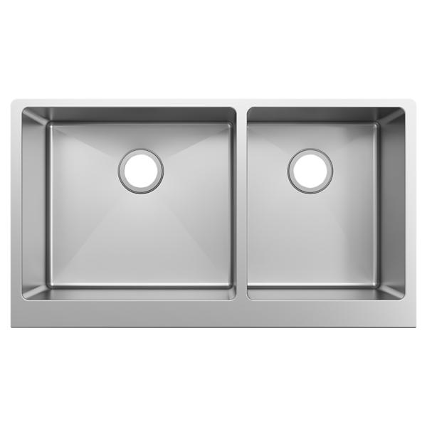 Elkay EFRUFF23417 Crosstown® 16 Gauge Stainless Steel 35-7/8" x 20-1/4" x 9" Double Bowl Tall Farmhouse Sink