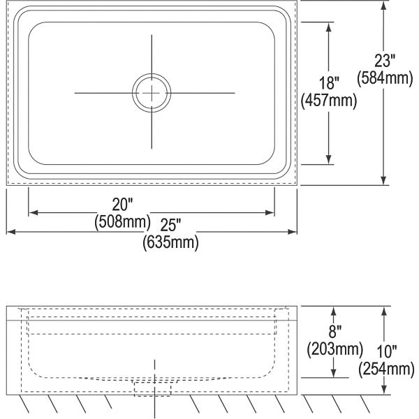 Elkay EFS2523C Stainless Steel 25" x 23" x 8" Single Bowl Floor Mount Service Sink Package