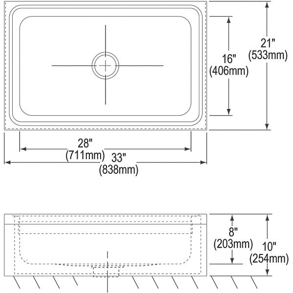 Elkay EFS3321C Stainless Steel 33" x 21" x 8" Single Bowl Floor Mount Service Sink Package