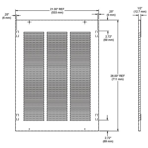 Elkay EG1 Louvered Grill (Stainless Steel) 21" x 1/2" x 28"