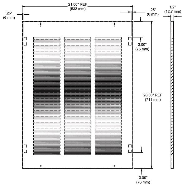 Elkay EG2 Louvered Grill 21" x 1/2" x 28"