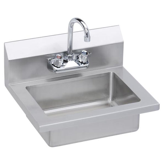 Elkay EHS-18X Stainless Steel 18" x 14-1/2" x 11" 18 Gauge Hand Sink with Faucet