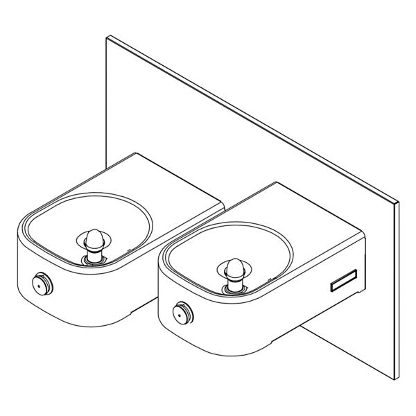 Elkay EHWM217RAC Soft Sides® Heavy Duty Bi-Level Reverse Fountain Non-Filtered Non-Refrigerated Stainless