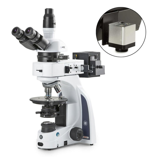 Globe Scientific EIS-1053-PLPOLRI-HDS iScope trinocular microscope with EWF 10x/20mm eyepieces
