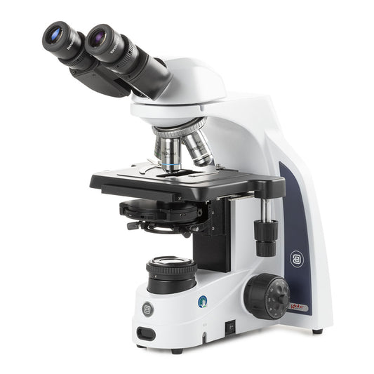Globe Scientific EIS-1152-PLPHI iScope binocular microscope with EWF 10x/22mm eyepieces Plan phase PLPHI 10/20/S40/S100x oil IOS objectives Zernike phase contrast disc condenser with darkfield stop rackless stage and Köhler 3W NeoLED™ illumination