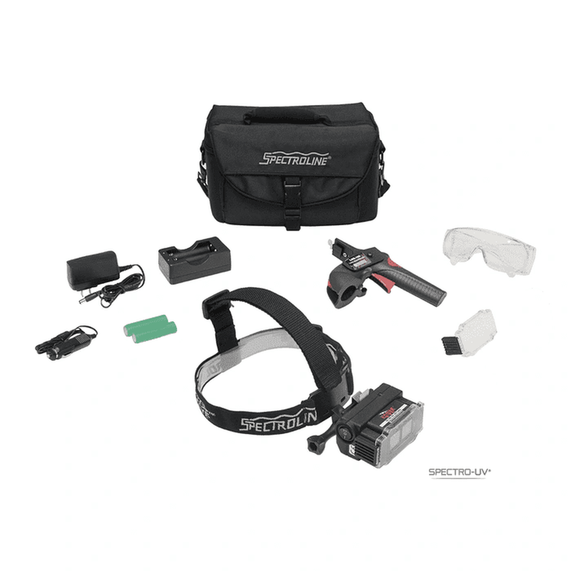 Spectro-UV EK-3000/F EagleEye™ II Dual Beam 365nm Ultraviolet (UV-A) Blacklight and White Light LED Headlamp Inspection Kit European (Type C/F)