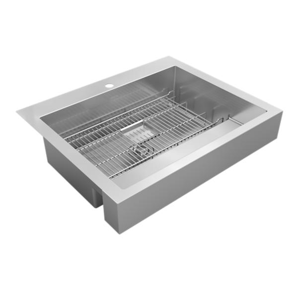 Elkay ELDSSF33279DBG Dart Canyon® Stainless Steel 32-7/8" x 27-1/4" x 9-5/8" 1-Hole Single Bowl Farmhouse Workstation Sink with 4-13/16" Deep Work Shelf