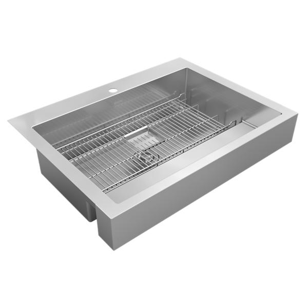 Elkay ELDSSF36279DBG Dart Canyon® Stainless Steel 35-7/8" x 27-1/4" x 9-5/8" 1-Hole Single Bowl Farmhouse Workstation Sink with 4-13/16" Deep Work Shelf